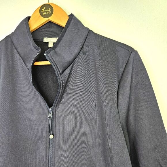 T by Talbots scuba jacket, navy, women's size XL petite - Picture 1 of 7